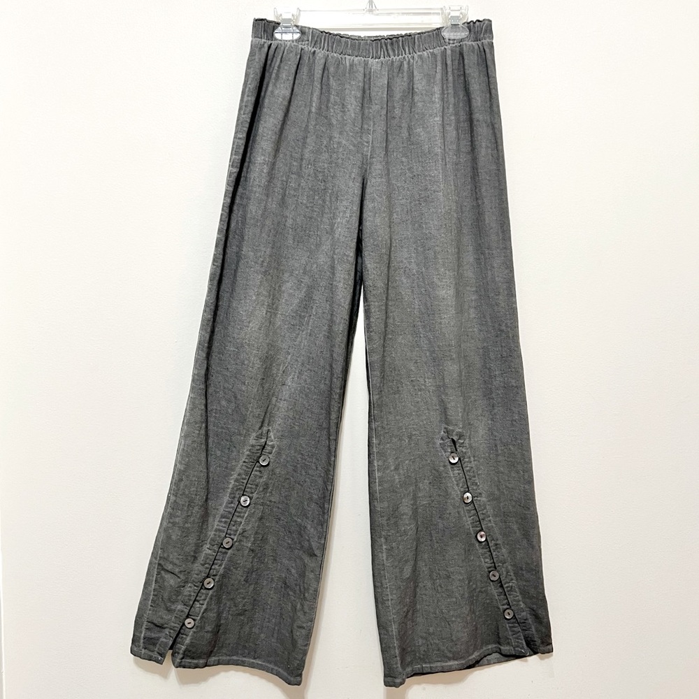 Soft Surroundings Gray Cotton Pants Resortwear Chic Loungy